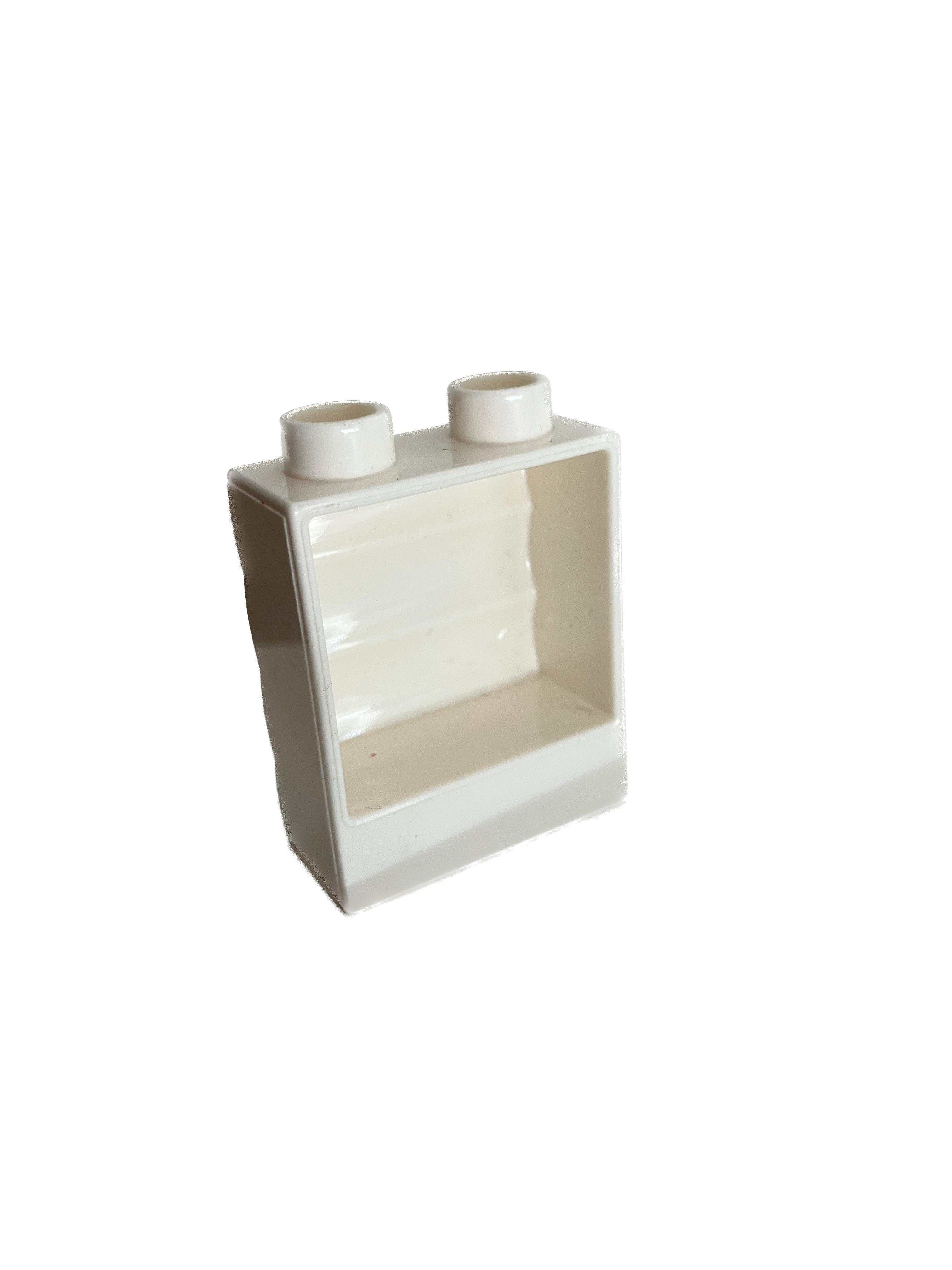 Lego Duplo kostka bílá s vlnkama 1x2x2
